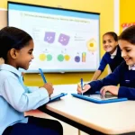 특수교육과 특수교육법 개정 - **Prompt:** A vibrant, sun-drenched classroom scene in a modern educational center, showcasing a div...