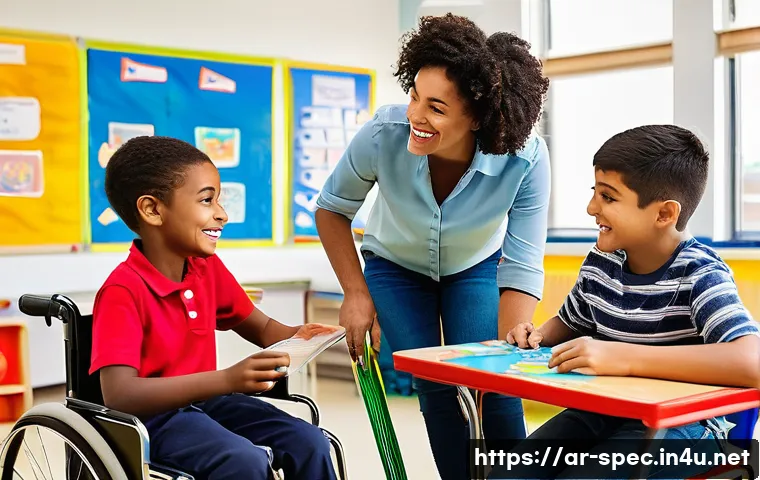 특수교육과 특수교육 커리큘럼 - **Inclusive Classroom for Diverse Learners:**
    A bright, modern, and spacious classroom bathed in...