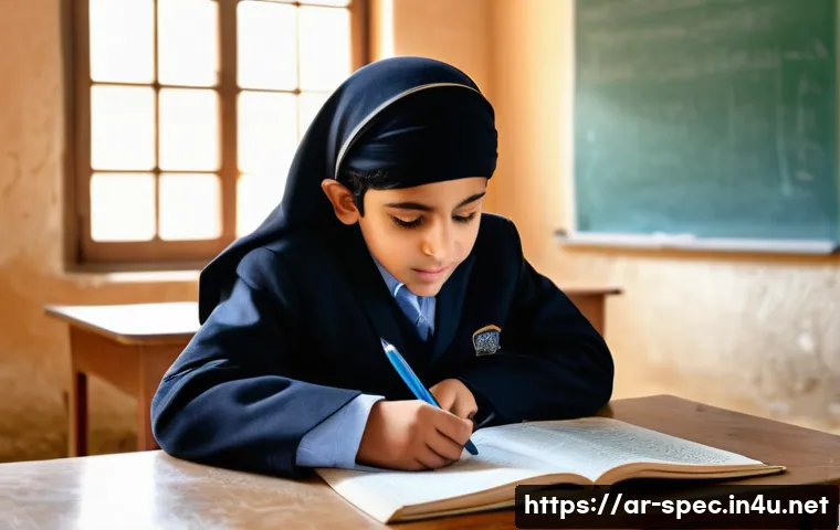 특수교육과 장애 학생 학습권 - **"A heartwarming, realistic image of a young Arab boy (around 8-10 years old) with mild learning di...