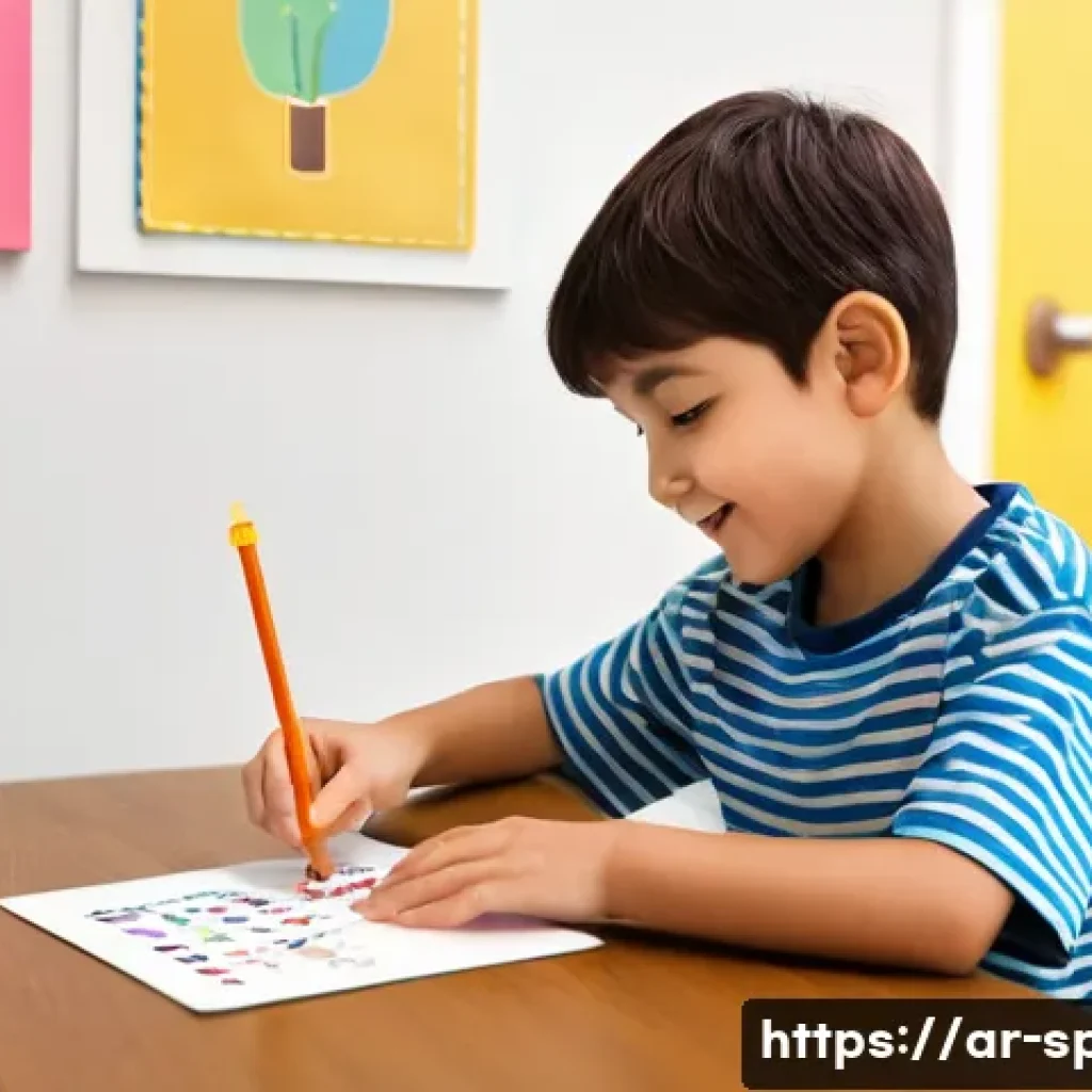 자폐 스펙트럼 장애 교육 - **Prompt 1: Visual Learning and Guided Interaction**
"A heartwarming scene featuring a kind-face...